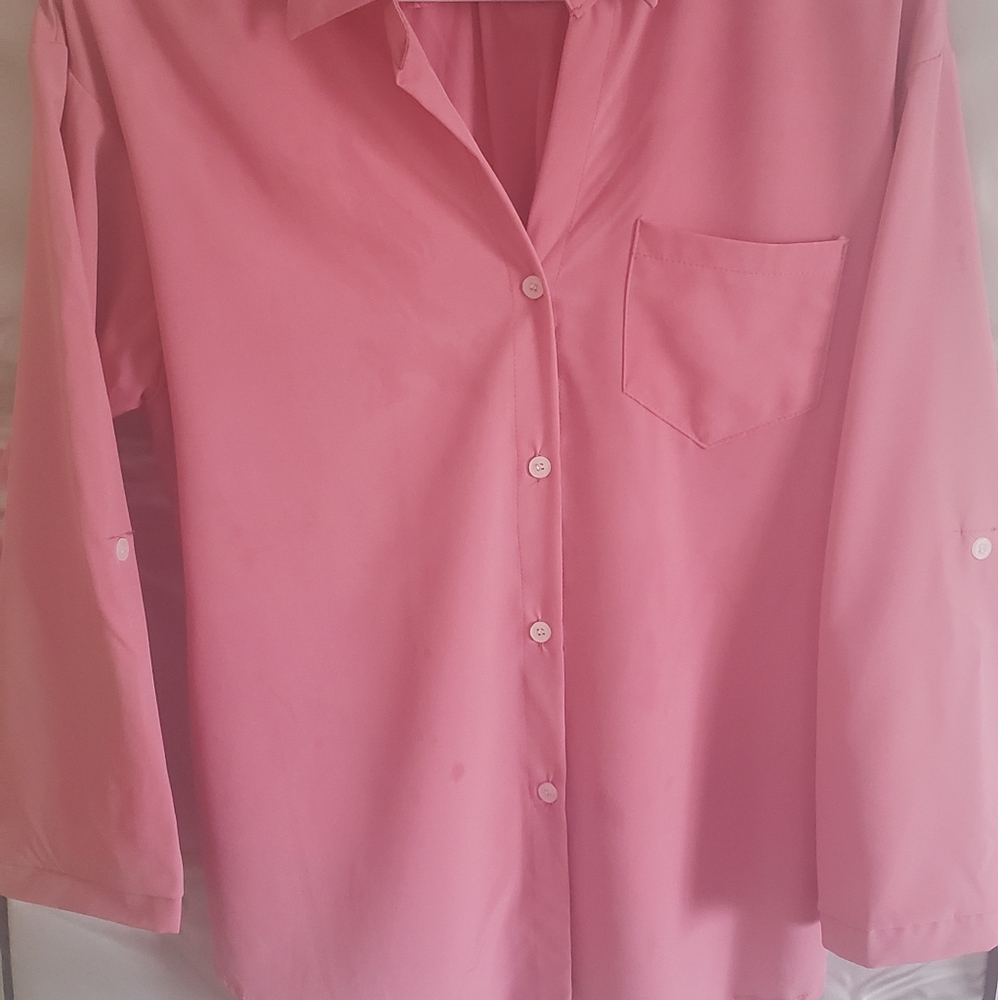 Cocoa Danny Pink Split Collar Blouse